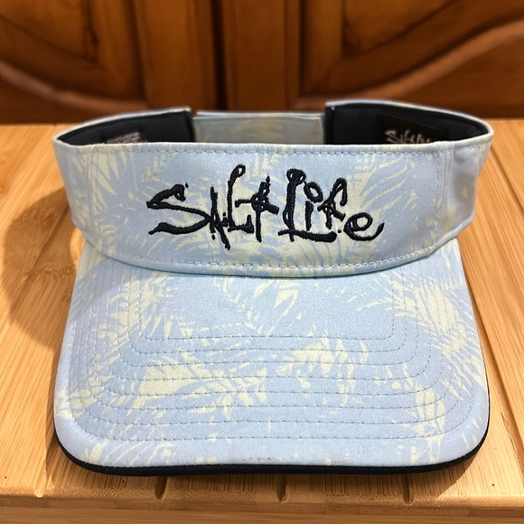Salt Life Palm Tree Print Blue Visor - Picture 1 of 6